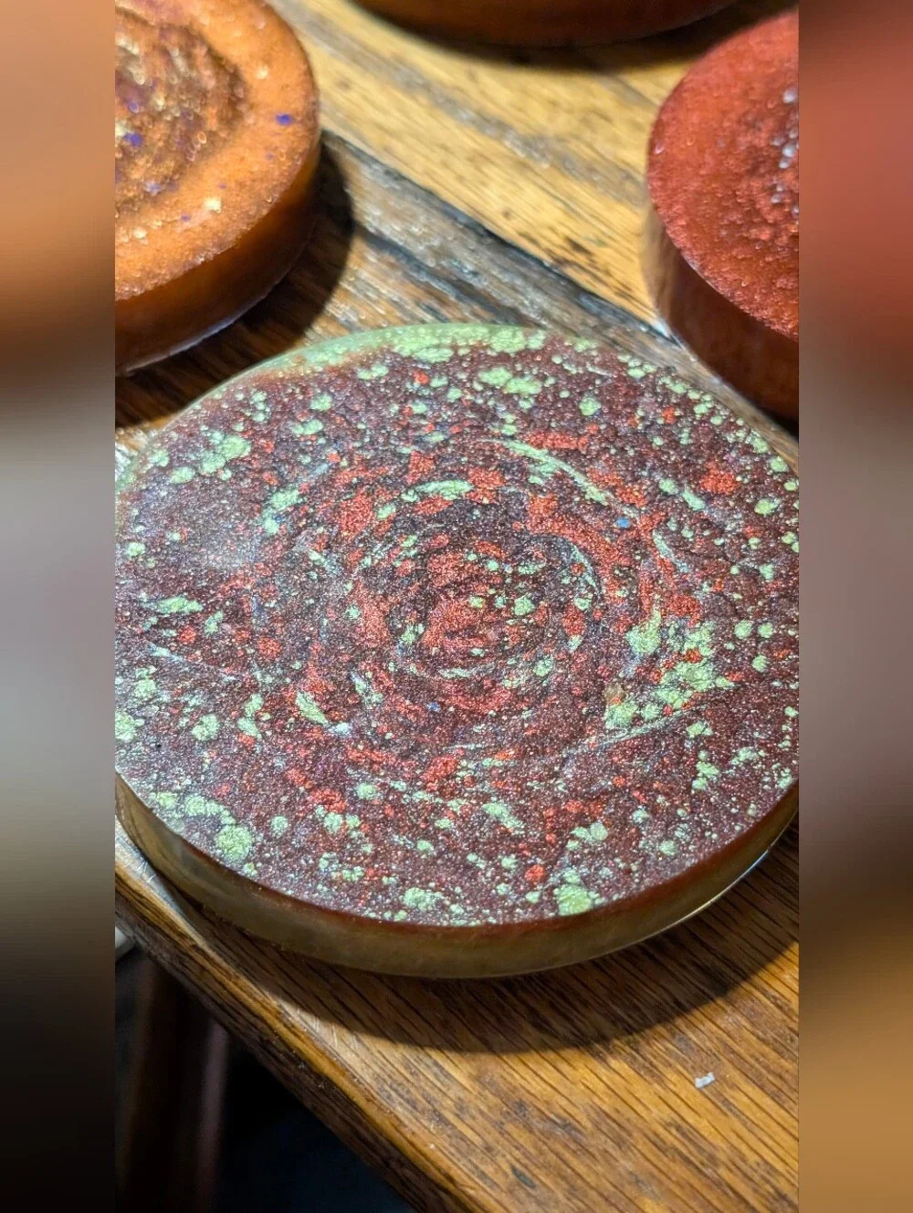 Abstract Planets Made From Epoxy Resin 4 Piece Coaster Set